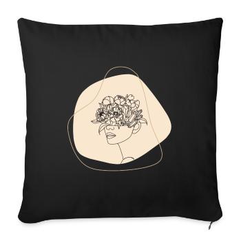 Women flower - Sofa pillowcase 17,3'' x 17,3'' (45 x 45 cm) - black - Front
