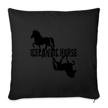 Cheval islandais: Cheval islandais Poney Merch - Housse de coussin décorative 45 x 45 cm - noir - Devant