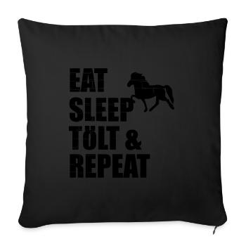Icelandic Horse: Icelandic Horse Horse Pony Merch - Sofa pillowcase 17,3'' x 17,3'' (45 x 45 cm) - black - Front
