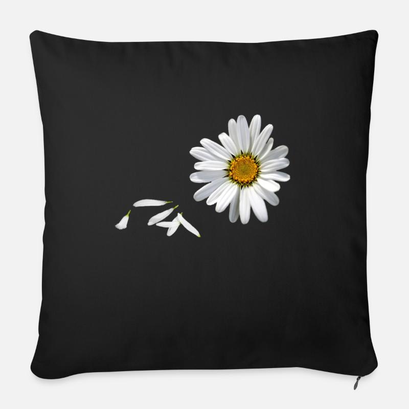 Gänseblümchen - Sofakissenbezug 45 x 45 cm - Schwarz