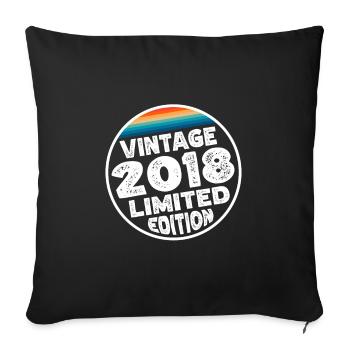 Vintage 2018 Birthday Gift Children's Party - Sofa pillowcase 17,3'' x 17,3'' (45 x 45 cm) - black - Front