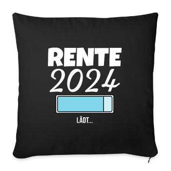 Rentner 2024 Ruhestand 2024 Der Countdown läuft - Sofakissenbezug 45 x 45 cm - Schwarz - Vorne
