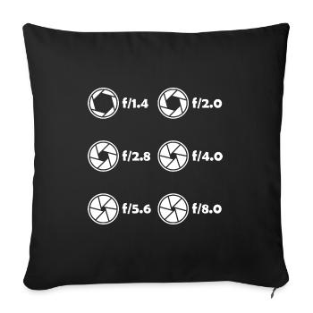 Lentilles Réglage de la caméra Caméra Photographe - Housse de coussin décorative 45 x 45 cm - noir - Devant