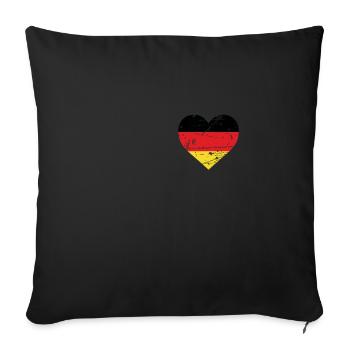 German Heart Flag Germany Patriot Fan - Sofa pillowcase 17,3'' x 17,3'' (45 x 45 cm) - black - Front
