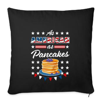 As American As Pancakes 4th of July USA - Housse de coussin décorative 45 x 45 cm - noir - Devant