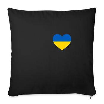 Ukraine Heart Flag Ukrayina Patriot Fan - Sofa pillowcase 17,3'' x 17,3'' (45 x 45 cm) - black - Front