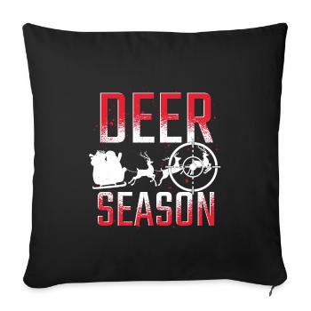 Deer Season Christmas Christmas Hunter Hunt - Sofa pillowcase 17,3'' x 17,3'' (45 x 45 cm) - black - Front