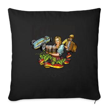 Germany mit Auto Bier und Musik - RAHMENLOS - Sofakissenbezug 45 x 45 cm - Schwarz - Vorne
