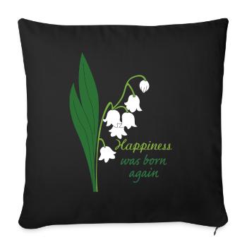 muguet fleur - Housse de coussin décorative 45 x 45 cm - noir - Devant