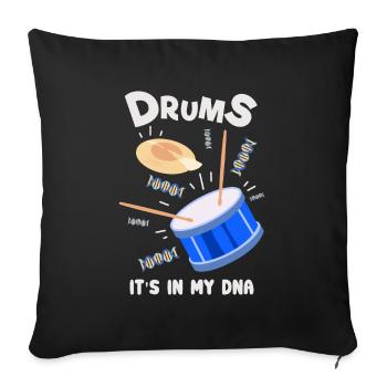 Batteurs - les tambours sont dans mon ADN - Housse de coussin décorative 45 x 45 cm - noir - Devant