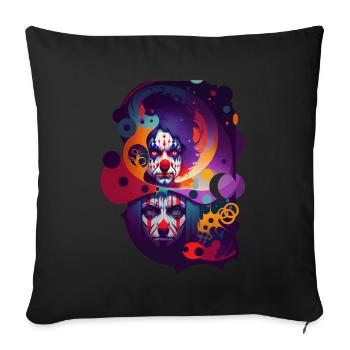 Les clowneries - Housse de coussin décorative 45 x 45 cm - noir - Devant