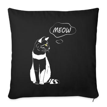 Cute Cat Meow - Cat Lover - Sofa pillowcase 17,3'' x 17,3'' (45 x 45 cm) - black - Front