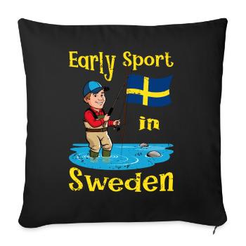 Early morning exercise in Sweden - Sofa pillowcase 17,3'' x 17,3'' (45 x 45 cm) - black - Front