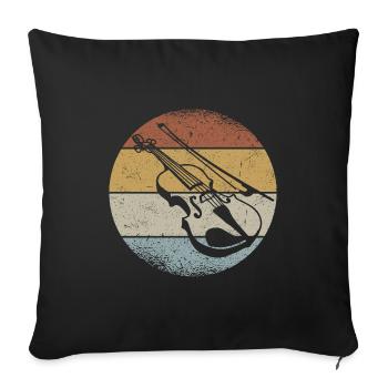 Violin Retro Violin Violinist Violin Player - Sofa pillowcase 17,3'' x 17,3'' (45 x 45 cm) - black - Front
