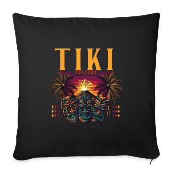 Tiki Kultur Maori Maske für einen Tkik Fans - Sofakissenbezug 45 x 45 cm - Schwarz - Vorne