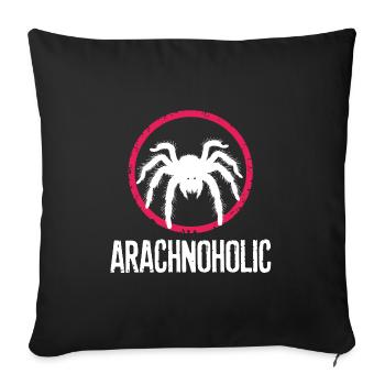 Arachnoholic big hairy tarantula silhouette - Sofa pillowcase 17,3'' x 17,3'' (45 x 45 cm) - black - Front