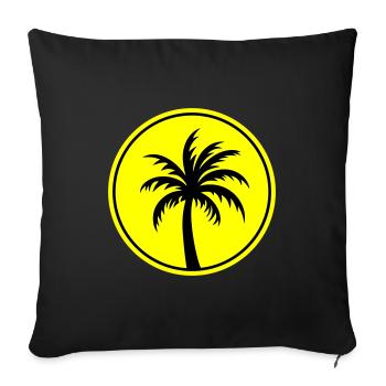 Palm Tree Holiday Plage - Housse de coussin décorative 45 x 45 cm - noir - Devant