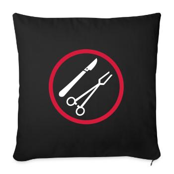 Medicine scalpel doctor, OP, nurse - Sofa pillowcase 17,3'' x 17,3'' (45 x 45 cm) - black - Front