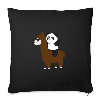 lama - Sofa pillowcase 17,3'' x 17,3'' (45 x 45 cm) - black - Front