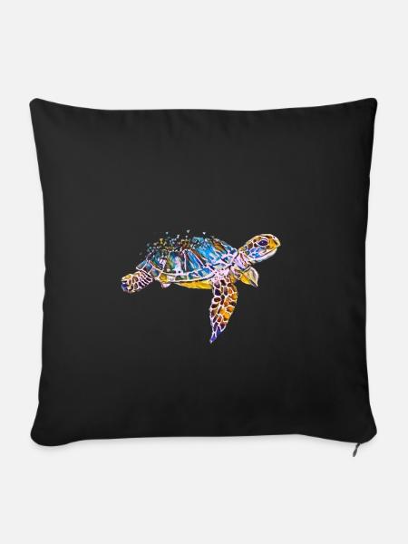 Schildkröte - Sofakissenbezug 45 x 45 cm - Schwarz