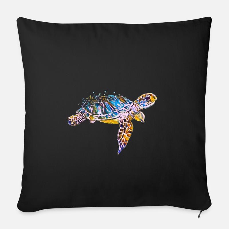 Schildkröte - Sofakissenbezug 45 x 45 cm - Schwarz