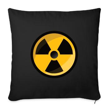 Radiation warning sign radioactive atom sign - Sofa pillowcase 17,3'' x 17,3'' (45 x 45 cm) - black - Front