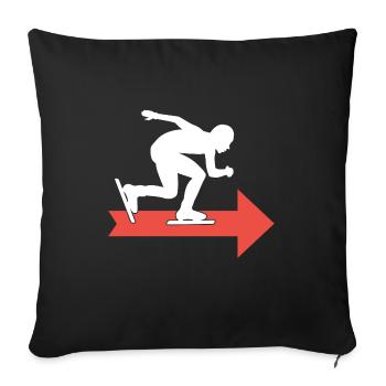 patinage sur glace patinage de vitesse sur courte piste - Housse de coussin décorative 45 x 45 cm - noir - Devant