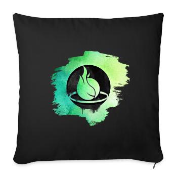 ACER logo vert - Housse de coussin décorative 45 x 45 cm - noir - Devant