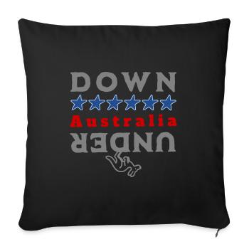 Down Under - Kangourou - Vacances - Australie - Housse de coussin décorative 45 x 45 cm - noir - Devant