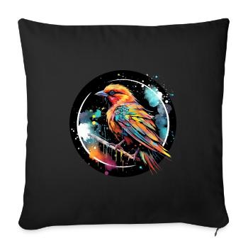 Bird Songbird Gift for Bird Fans Nature - Sofa pillowcase 17,3'' x 17,3'' (45 x 45 cm) - black - Front