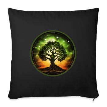 Tree of Life Spiritual Tree of Life Yggdrasil - Sofa pillowcase 17,3'' x 17,3'' (45 x 45 cm) - black - Front