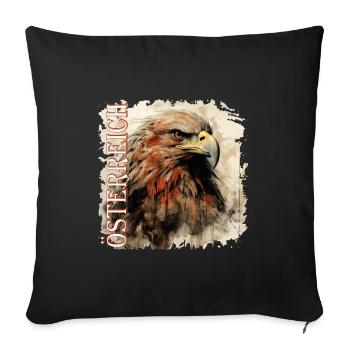 Austria with Art Eagle, Gift Austria - Sofa pillowcase 17,3'' x 17,3'' (45 x 45 cm) - black - Front