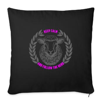 Les moutons restent calmes et suivent le troupeau - Housse de coussin décorative 45 x 45 cm - noir - Devant