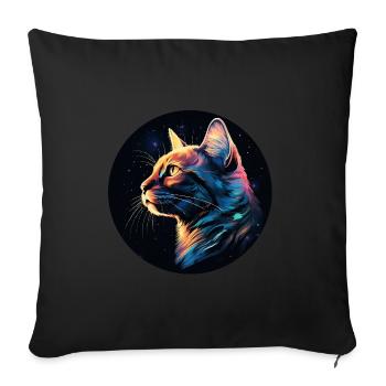 Beautiful cat for cat moms, gift cat - Sofa pillowcase 17,3'' x 17,3'' (45 x 45 cm) - black - Front
