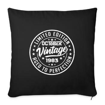 1983 Retro 1983 October Birthday October 1983 - Sofa pillowcase 17,3'' x 17,3'' (45 x 45 cm) - black - Front