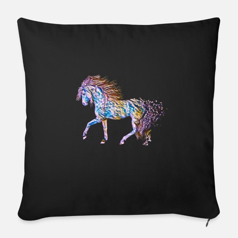 Pferd - Sofakissenbezug 45 x 45 cm - Schwarz
