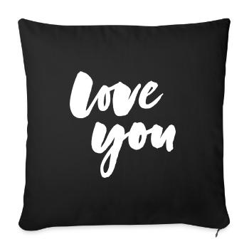 Je t'aime - je t'aime - Housse de coussin décorative 45 x 45 cm - noir - Devant