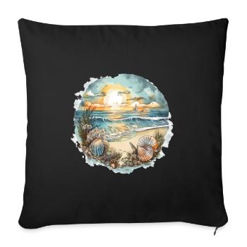Beach Dream - Sofa pillowcase 17,3'' x 17,3'' (45 x 45 cm) - black - Front
