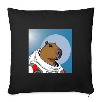 Capy astronaut - Sofa pillowcase 17,3'' x 17,3'' (45 x 45 cm) - black - Front