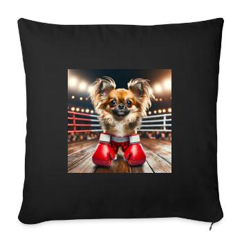 Boxe Chihuahua - Housse de coussin décorative 45 x 45 cm - noir - Devant