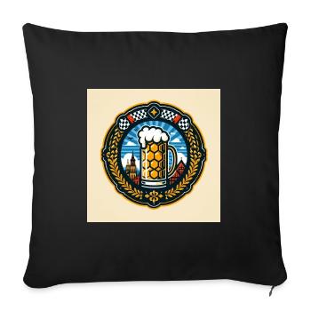 Logo de la bière 2 - Housse de coussin décorative 45 x 45 cm - noir - Devant