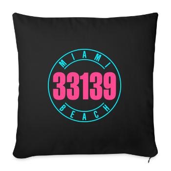 Miami Beach 33139 - Sofa pillowcase 17,3'' x 17,3'' (45 x 45 cm) - black - Front