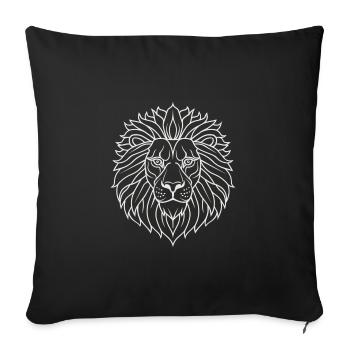 Psychedelic Lion Mandala - Housse de coussin décorative 45 x 45 cm - noir - Devant