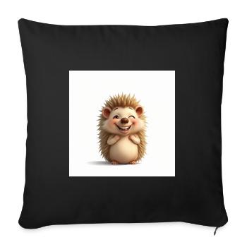 Kuscheliger Igel zu süß - Sofakissenbezug 45 x 45 cm - Schwarz - Vorne