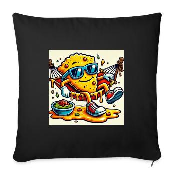 Nacho Every Day – Chill Snack Vibes - Sofa pillowcase 17,3'' x 17,3'' (45 x 45 cm) - black - Front