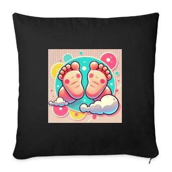Magical Baby Feet – The Beginning of Something Big - Sofa pillowcase 17,3'' x 17,3'' (45 x 45 cm) - black - Front