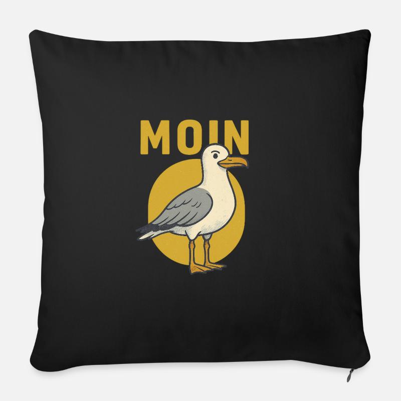 Moin Möwe - Sofakissenbezug 45 x 45 cm - Schwarz