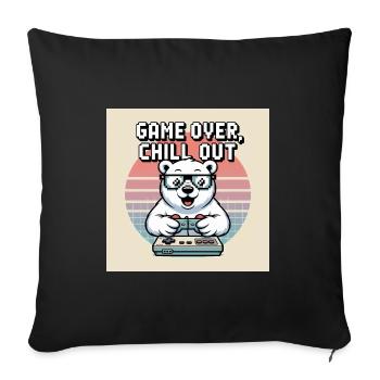Panda Gaming Chill Out T-Shirt - Housse de coussin décorative 45 x 45 cm - noir - Devant