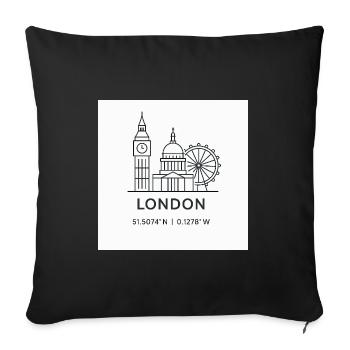 London Line Art Silhouette Landmark - Sofa pillowcase 17,3'' x 17,3'' (45 x 45 cm) - black - Front