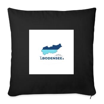 Lake Constance Landscape Logo Lakeshore - Sofa pillowcase 17,3'' x 17,3'' (45 x 45 cm) - black - Front